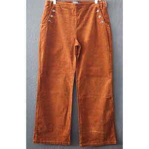 Women's size 14 Brown Corduroy Wide Leg Fall Pants by ModCloth
